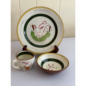 Two Available Sets: Vinatge Stangl "Kiddieware" Peter Rabbit 3pc Dinner Ware